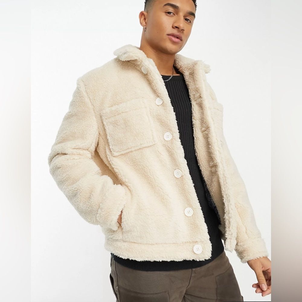 Harry Brown Borg jacket Cream 2XL NWT IN PACKAGE